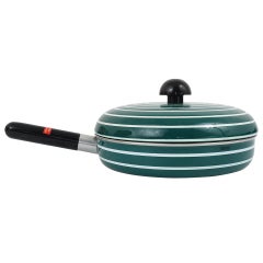 Carl Auböck Striped Enameled Pan with Lid by Riess, Unused, Austria, 1970s