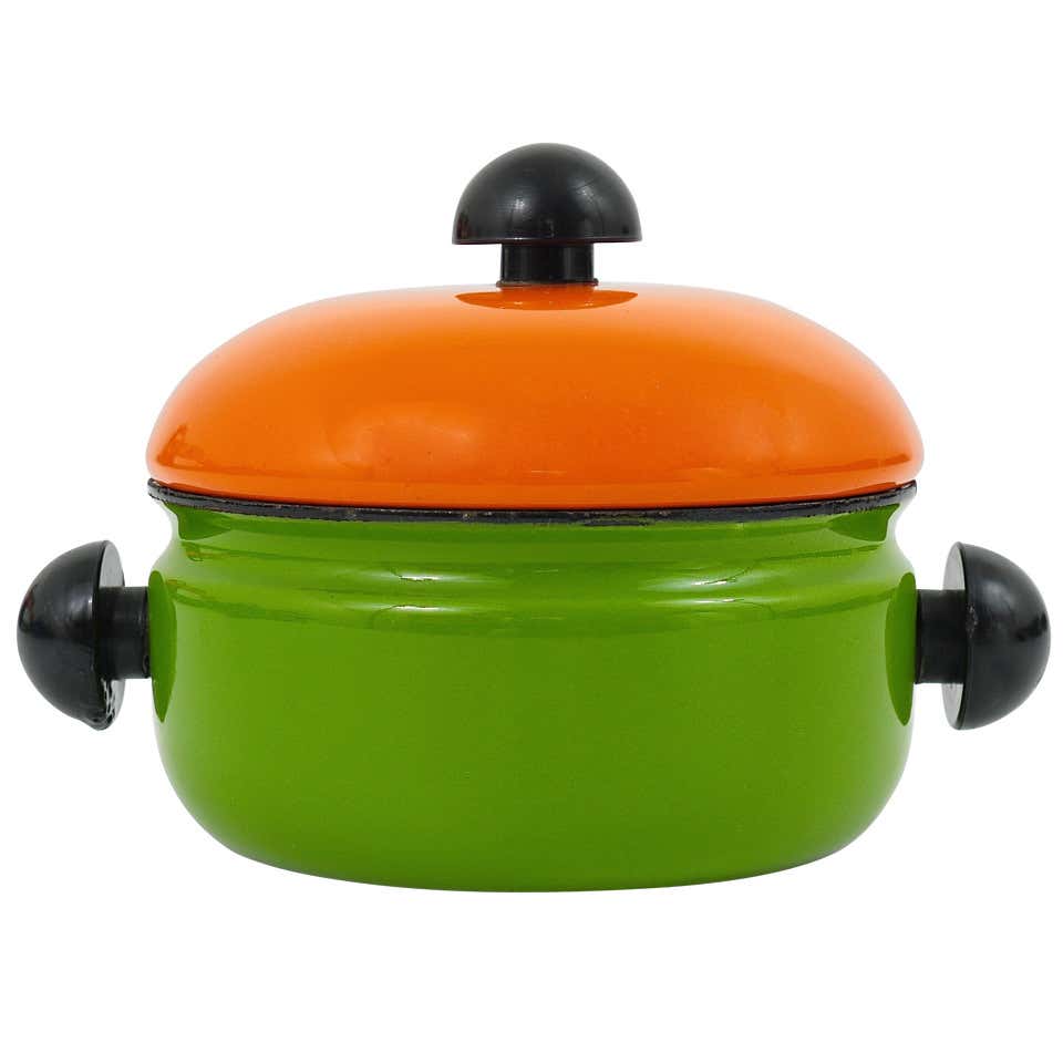 Cook with Carl Aubock Enameled Pot with Lid by Riess, Austria, 1970s ...