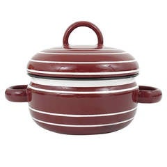 Cook with Carl Aubock Enameled Pot With Lid, by Ostovics, Austria, 1970s