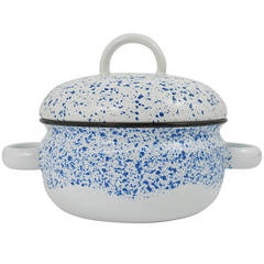 Cook with Carl Aubock Enameled Pot with Lid by Ostovics Vienna, 1970s