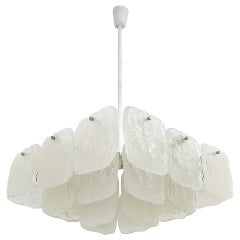 Huge Square Kalmar Chandelier with Frosted Ice Glass Panels, Austria, 1960s