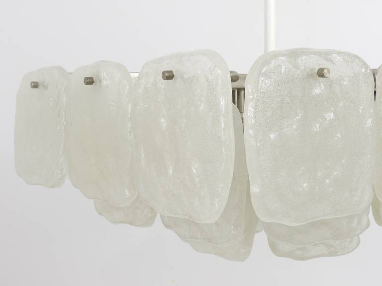 Enorme J.T. Lampadario quadrato Kalmar con pannelli di vetro smerigliato, Austria, anni '60 in vendita 3
