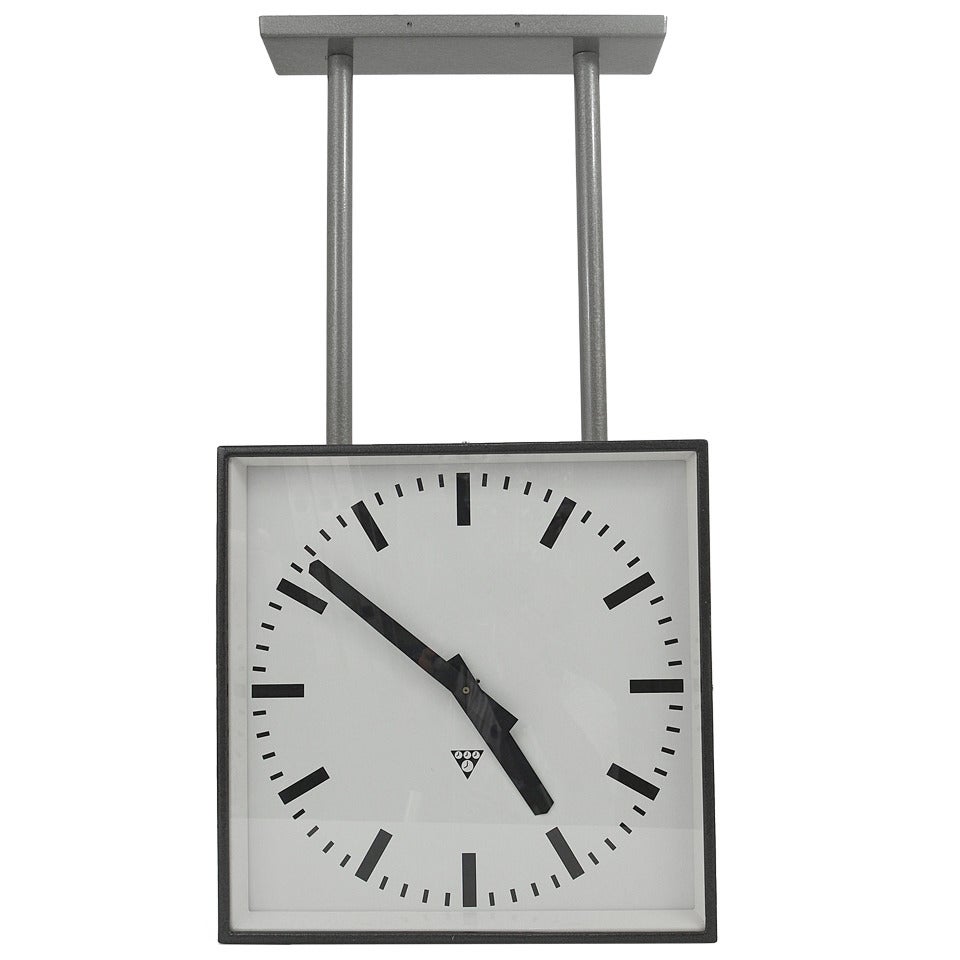 Very Big Double Sided Industrial, Two-Face Train Station Clock