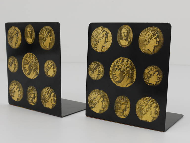 Piero Fornasetti Pair of Mid-Century Cameos Cammei Bookends, Italy, 1960s 3