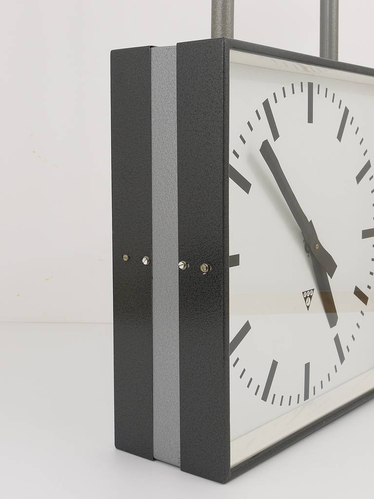 Very Big Double Sided Industrial, Two-Face Train Station Clock 2