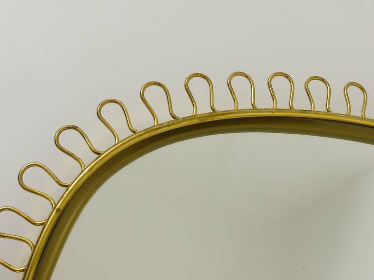 Beautiful Brass Loop Mirror Attributed to Josef Frank, Austria, 1950s 2