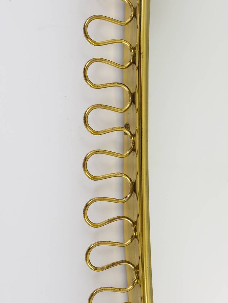 Beautiful Brass Loop Mirror Attributed to Josef Frank, Austria, 1950s 3