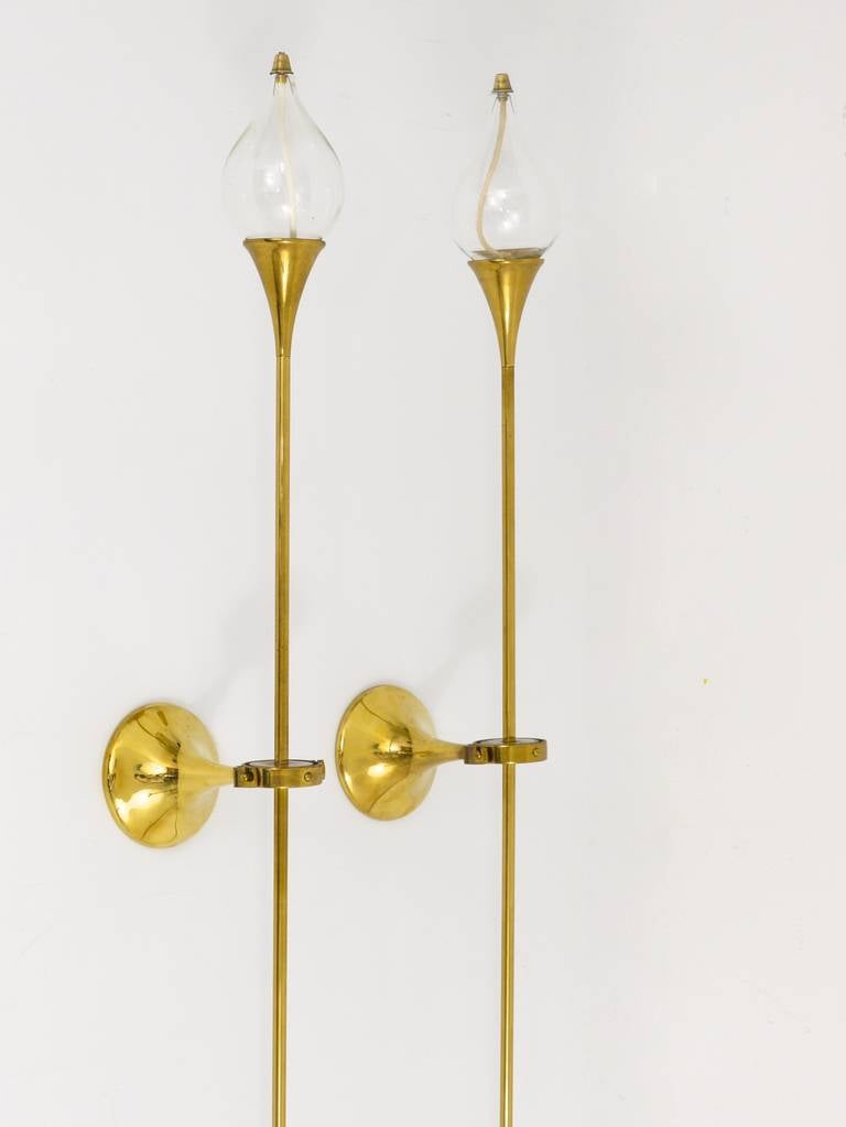 Freddie Andersen Danish Oil Lamp Candle Brass Sconces Wall Lamps, 1970s 2