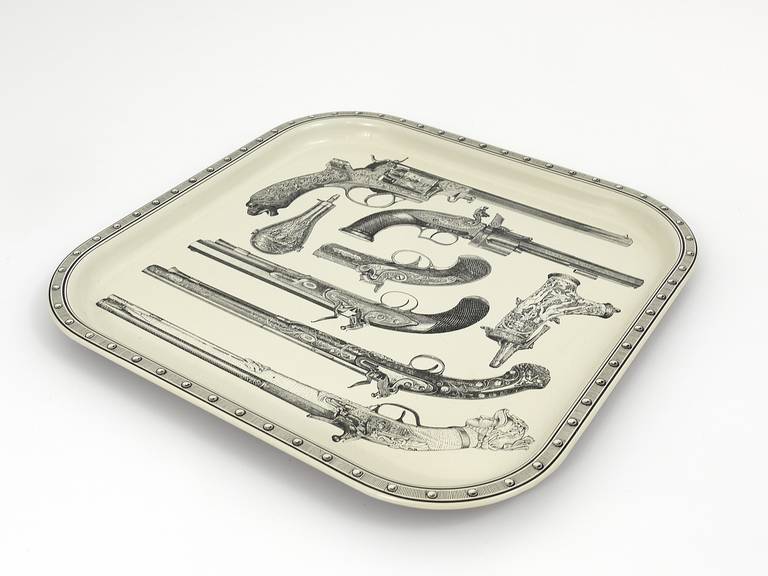 Beautiful Pistol Tray Attributed to Piero Fornasetti, 1960s In Excellent Condition In Vienna, AT