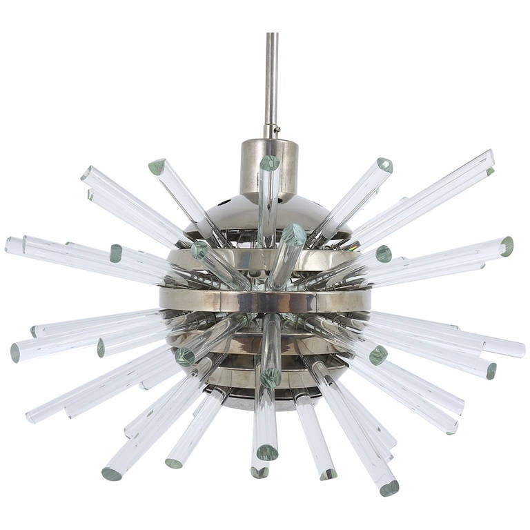 Bakalowits Wunder Sputnik Kronleuchter mit Crystal Glasstäben, Österreich, 1960er Jahre 1