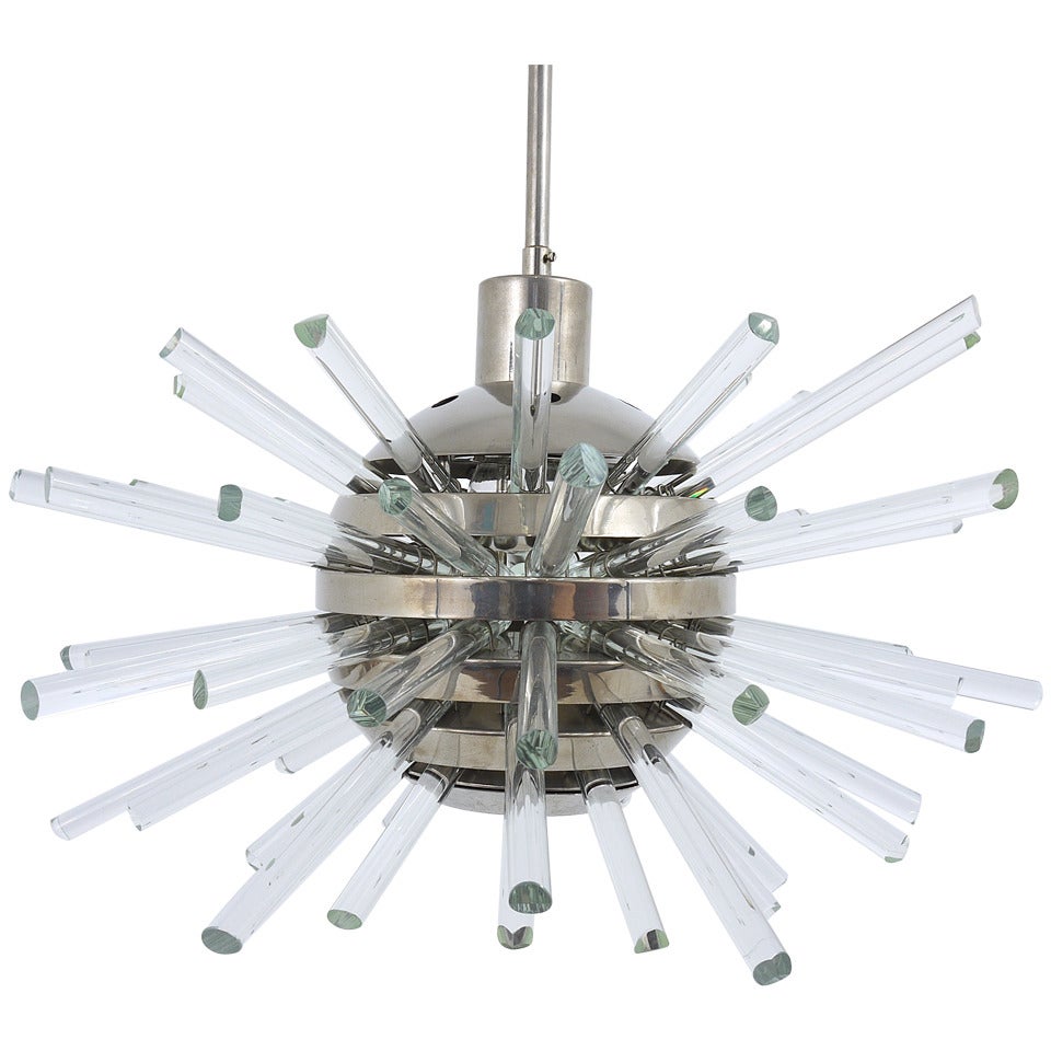Bakalowits Miracle Sputnik Chandelier with Crystal Glass Rods, Austria, 1960s