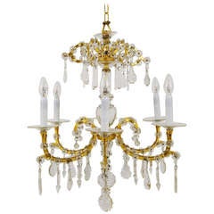 Gilt Lobmeyr Vienna Baroque Crystal Glass Chandelier from the 1940s 5