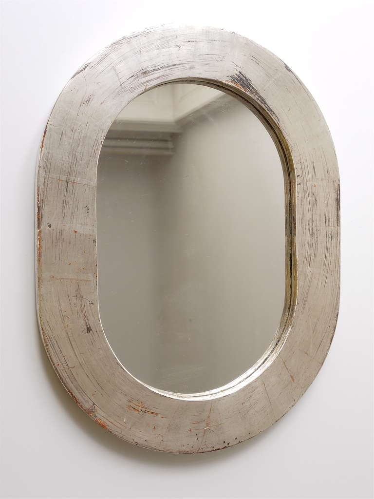 Carl Aubock Silver-Plated Modernist Wall Mirror