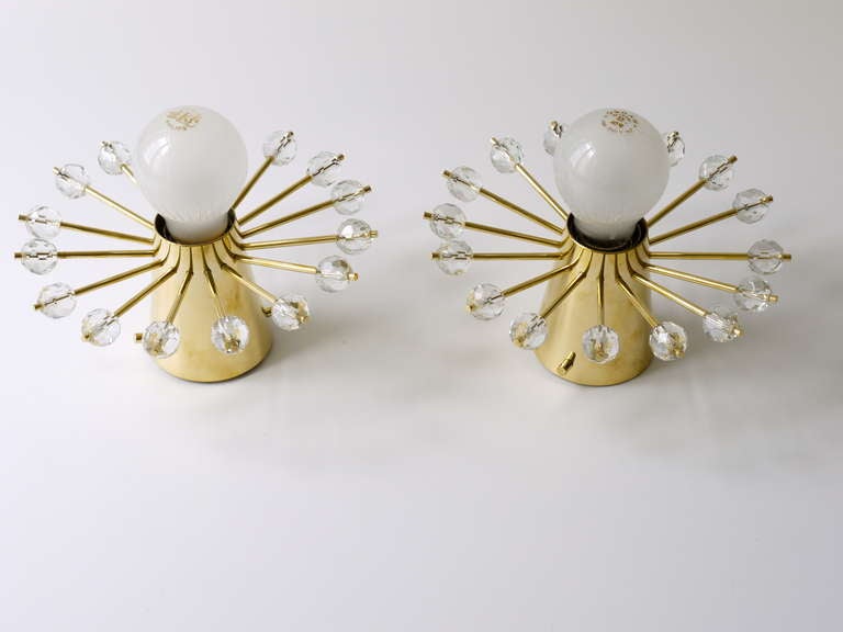 Pair Bakalowits Vienna Miraculoso Starburst Sunburst Sconces