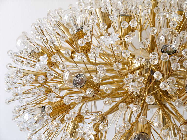 Huge Gold-Plated Blowball Chandelier by Emil Stejnar Rupert Nikoll, Vienna 2