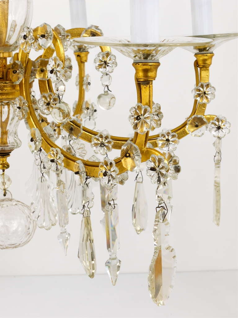 Mid-20th Century Lobmeyr Baroque Maria Theresia Parlor Chandelier, Crystal Glass, Vienna, 1940s For Sale