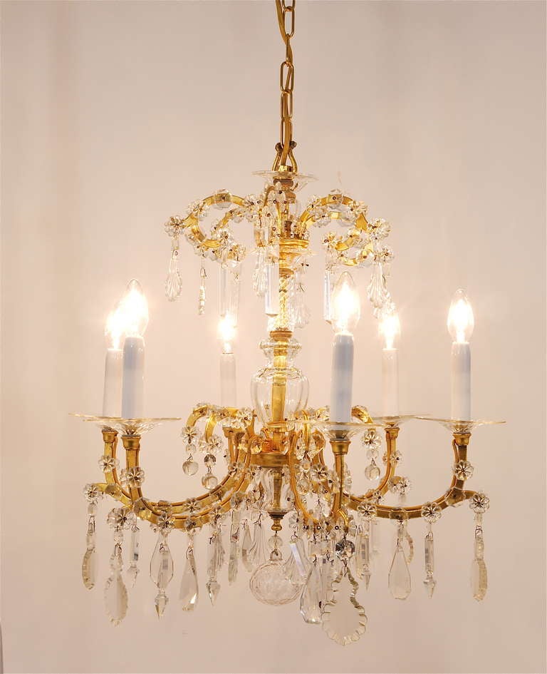 Lobmeyr Baroque Maria Theresia Parlor Chandelier, Crystal Glass, Vienna, 1940s For Sale 4