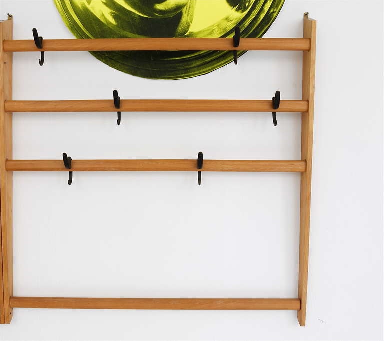 Carl Auböck Coat Rack and Mirror Combination, Austria, 1950s In Excellent Condition In Vienna, AT