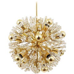 Viennese Gold-Plated Blowball Chandelier by Emil Stejnar Rupert Nikoll Vienna