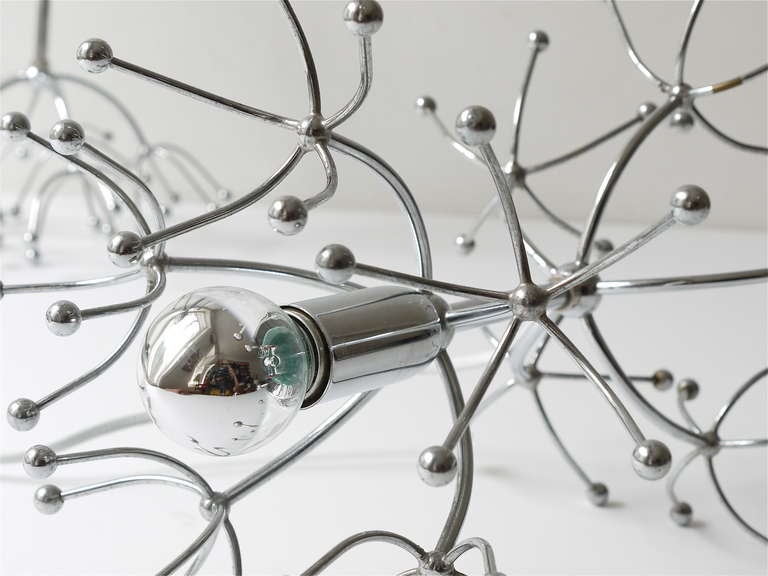 Beistell- oder Tischlampen Sputnik aus Chrom von Gaetano Sciolari, Italien, Mitte des Jahrhunderts, 1960er Jahre (Metall) im Angebot
