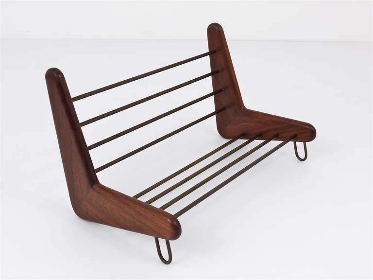 Walnut Carl Aubock Vienna Book Stand Book Crib from the 1950s