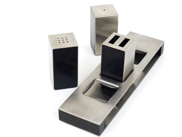 Amboss Austria Modernist Salt Pepper Tootpick Range Set from the 1960s