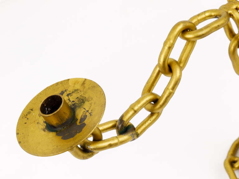 Nautical Iron Chain Link Candle Holder In The Manner of Franz West In Good Condition In Vienna, AT
