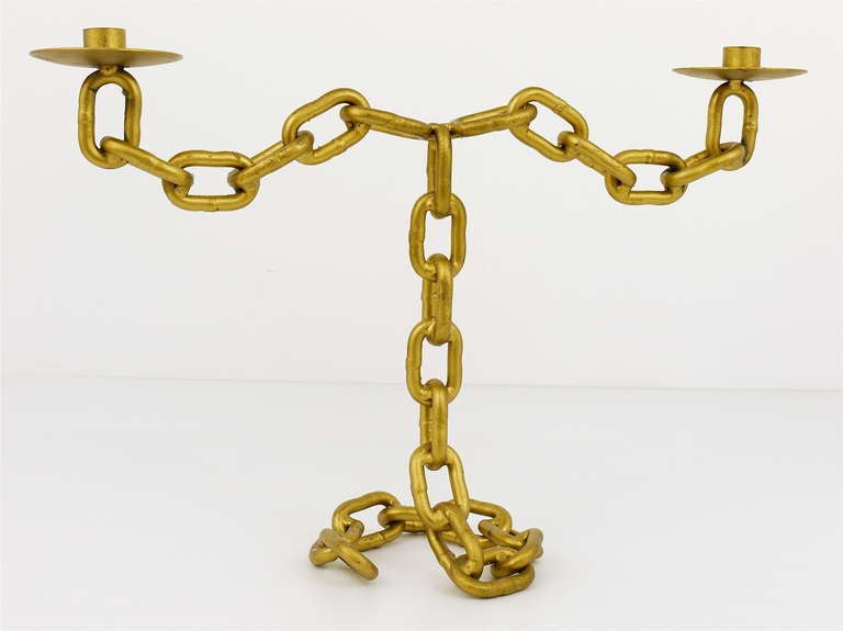 Nautical Iron Chain Link Candle Holder In The Manner of Franz West 1