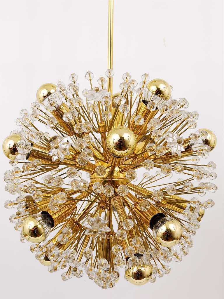 Austrian Viennese Gold-Plated Blowball Chandelier by Emil Stejnar Rupert Nikoll Vienna