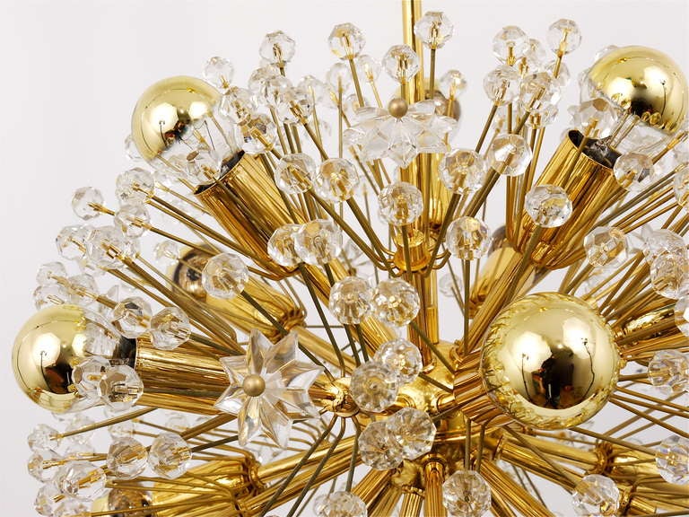 Viennese Gold-Plated Blowball Chandelier by Emil Stejnar Rupert Nikoll Vienna 1