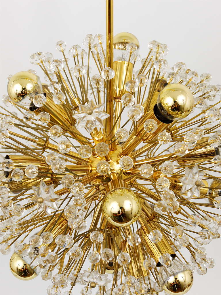 Viennese Gold-Plated Blowball Chandelier by Emil Stejnar Rupert Nikoll Vienna 2