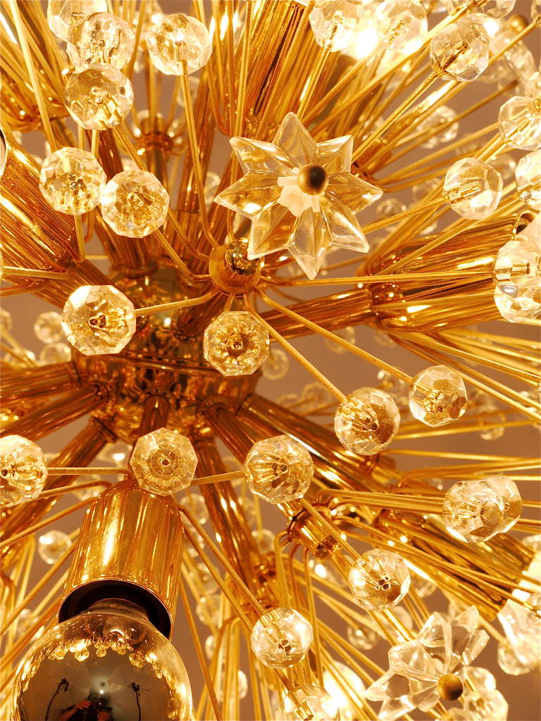Viennese Gold-Plated Blowball Chandelier by Emil Stejnar Rupert Nikoll Vienna 3