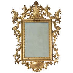 An Important 18th Century Bolognese Giltwood Mirror