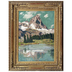 Cesare Maggi Painting "Cervino Seen from Blue Lake"