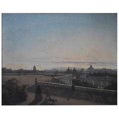 Domenico Roscio Painting, "a View of Rome from Pincio"