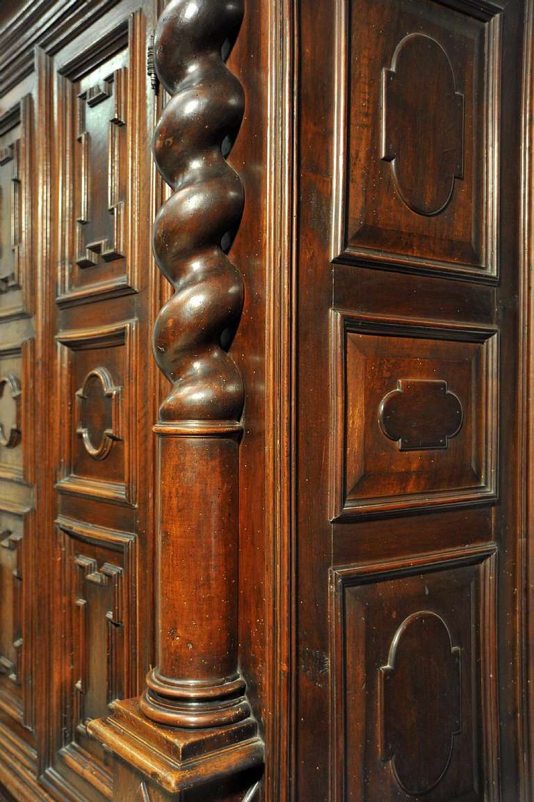 Italian A Very Rare 17th Century Walnut Cupboard Italy Emilia Romagna- Lombardia For Sale