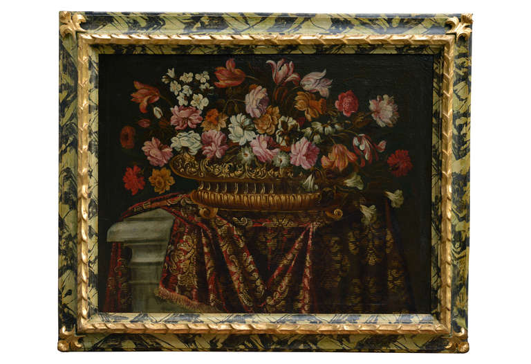 18th Century and Earlier Set of Four Italian Still Life Paintings, circa 17th Century For Sale