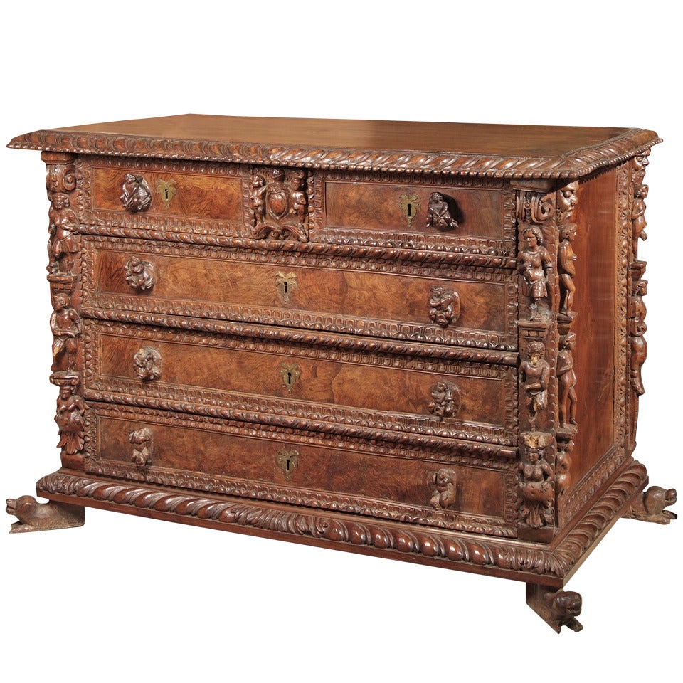 An Italian Bambocci Chest of Drawers, Genoa Sec. XVI For Sale