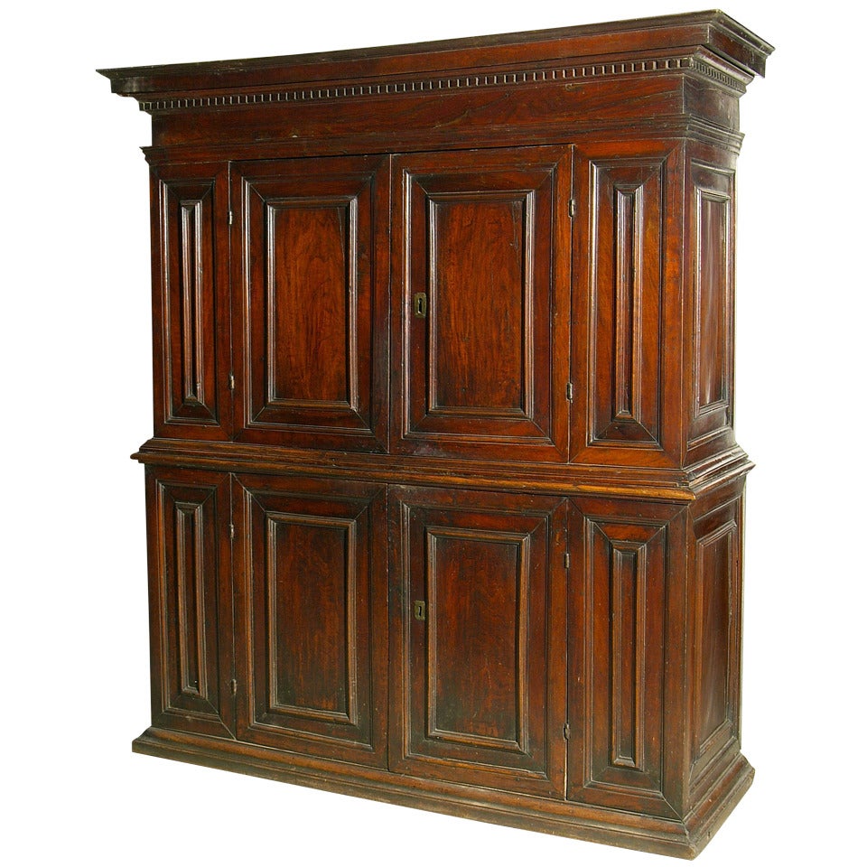 A 17th Century Italian Walnut Side Cabinet For Sale
