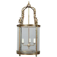 Large Gilt Brass Hall Lantern