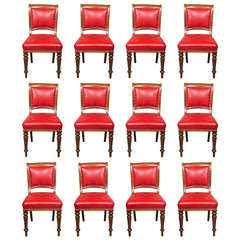 Set of Twelve Mahogany 19th Century Dining Chairs
