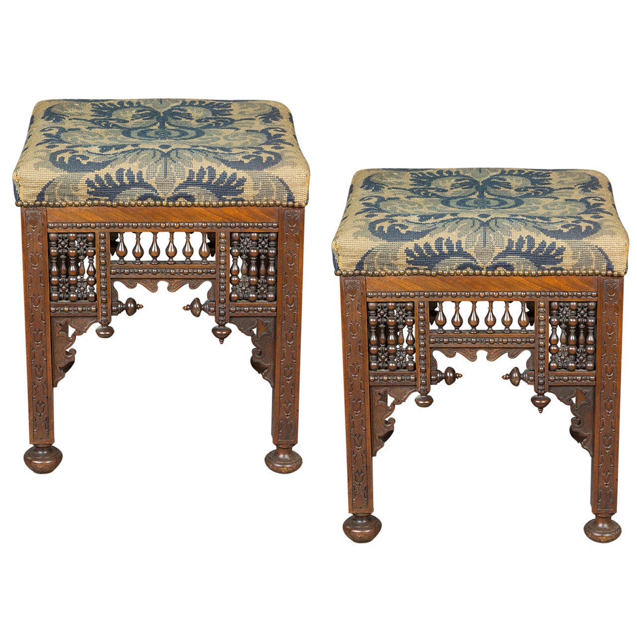 Pair of Anglo Indian Stools