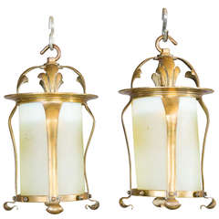 Antique Pair of Arts & Crafts Lanterns