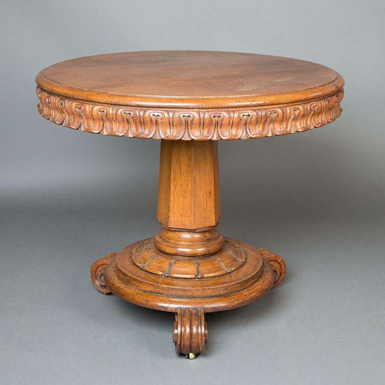 A 19th century oak centre table