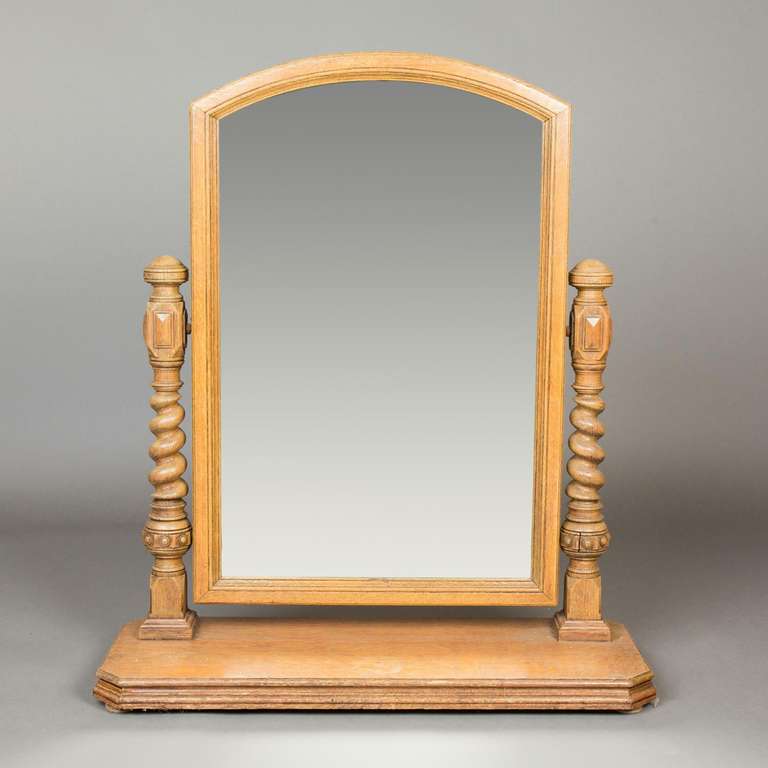 A Victorian oak dressing table mirror, circa 1850