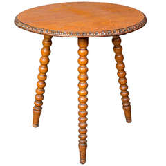 Antique Circular Bobbin Table