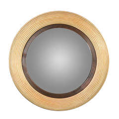 Reeded Gilt Convex Mirror