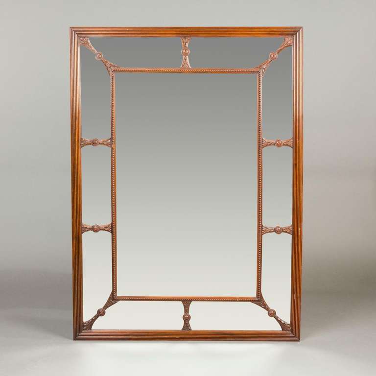 An early 20th century mahogany wall mirror
