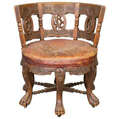 Antique Antiquerian Oak Chair