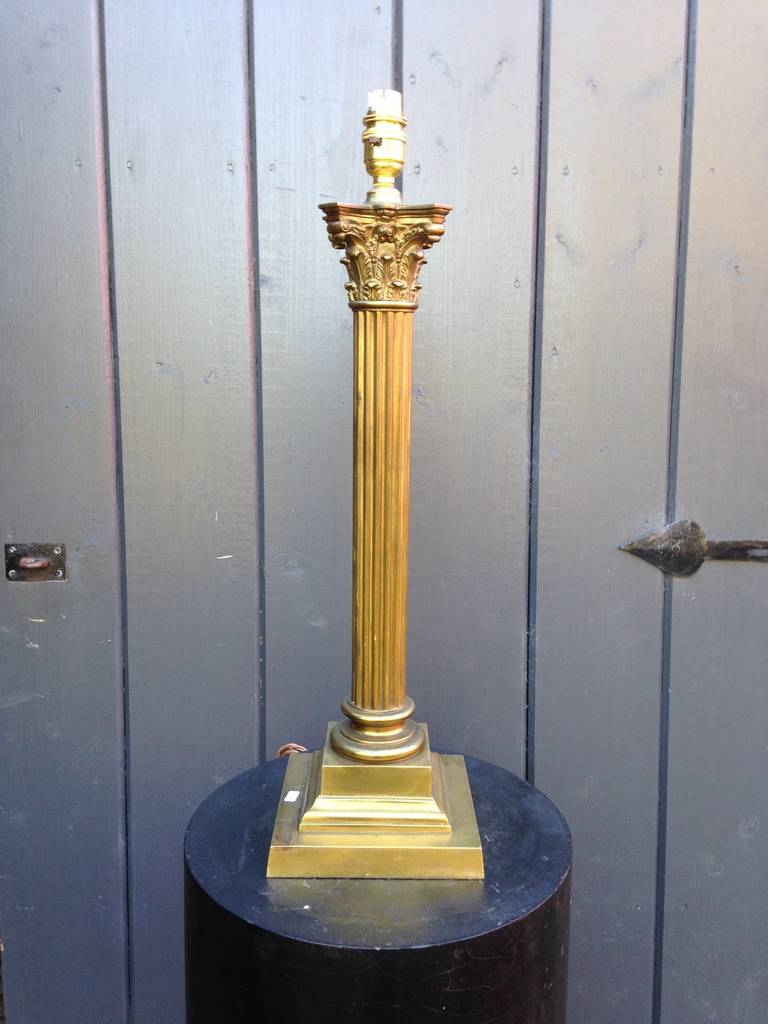 Brass column lamp